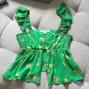 NWOT Urban Outfitters Floral Ruffle Top